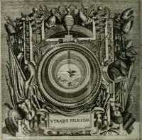 An illustration from Ragionamento di Luca Contile sopra la proprietà delle imprese con le particolari de gli academici Affidati et con le interpretationi et croniche .. (1574)