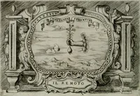 An illustration from Ragionamento di Luca Contile sopra la proprietà delle imprese con le particolari de gli academici Affidati et con le interpretationi et croniche .. (1574)