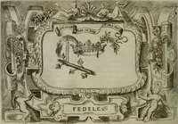 An illustration from Ragionamento di Luca Contile sopra la proprietà delle imprese con le particolari de gli academici Affidati et con le interpretationi et croniche .. (1574)