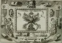 An illustration from Ragionamento di Luca Contile sopra la proprietà delle imprese con le particolari de gli academici Affidati et con le interpretationi et croniche .. (1574)