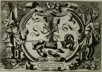 An illustration from Ragionamento di Luca Contile sopra la proprietà delle imprese con le particolari de gli academici Affidati et con le interpretationi et croniche .. (1574)