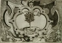 An illustration from Ragionamento di Luca Contile sopra la proprietà delle imprese con le particolari de gli academici Affidati et con le interpretationi et croniche .. (1574)