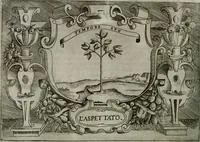 An illustration from Ragionamento di Luca Contile sopra la proprietà delle imprese con le particolari de gli academici Affidati et con le interpretationi et croniche .. (1574)
