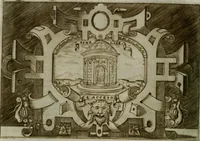 An illustration from Ragionamento di Luca Contile sopra la proprietà delle imprese con le particolari de gli academici Affidati et con le interpretationi et croniche .. (1574)