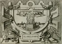 An illustration from Ragionamento di Luca Contile sopra la proprietà delle imprese con le particolari de gli academici Affidati et con le interpretationi et croniche .. (1574)