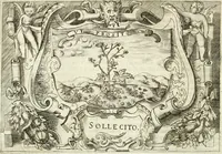 An illustration from Ragionamento di Lvca Contile sopra la proprietà delle imprese : con le particolari de gli academici Affidati et con le interpretationi et croniche (1574)