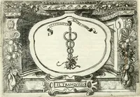 An illustration from Ragionamento di Lvca Contile sopra la proprietà delle imprese : con le particolari de gli academici Affidati et con le interpretationi et croniche (1574)