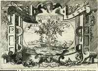 An illustration from Ragionamento di Lvca Contile sopra la proprietà delle imprese : con le particolari de gli academici Affidati et con le interpretationi et croniche (1574)