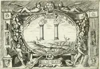 An illustration from Ragionamento di Lvca Contile sopra la proprietà delle imprese : con le particolari de gli academici Affidati et con le interpretationi et croniche (1574)