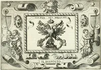 An illustration from Ragionamento di Lvca Contile sopra la proprietà delle imprese : con le particolari de gli academici Affidati et con le interpretationi et croniche (1574)