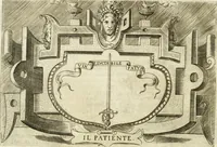 An illustration from Ragionamento di Lvca Contile sopra la proprietà delle imprese : con le particolari de gli academici Affidati et con le interpretationi et croniche (1574)
