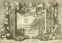 An illustration from Ragionamento di Lvca Contile sopra la proprietà delle imprese : con le particolari de gli academici Affidati et con le interpretationi et croniche (1574)