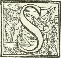 An illustration from Ragionamento di Lvca Contile sopra la proprietà delle imprese : con le particolari de gli academici Affidati et con le interpretationi et croniche (1574)