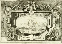 An illustration from Ragionamento di Lvca Contile sopra la proprietà delle imprese : con le particolari de gli academici Affidati et con le interpretationi et croniche (1574)