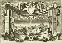 An illustration from Ragionamento di Lvca Contile sopra la proprietà delle imprese : con le particolari de gli academici Affidati et con le interpretationi et croniche (1574)