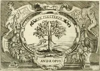 An illustration from Ragionamento di Lvca Contile sopra la proprietà delle imprese : con le particolari de gli academici Affidati et con le interpretationi et croniche (1574)