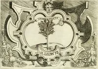 An illustration from Ragionamento di Lvca Contile sopra la proprietà delle imprese : con le particolari de gli academici Affidati et con le interpretationi et croniche (1574)