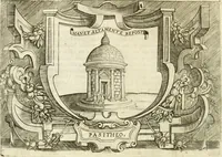 An illustration from Ragionamento di Lvca Contile sopra la proprietà delle imprese : con le particolari de gli academici Affidati et con le interpretationi et croniche (1574)