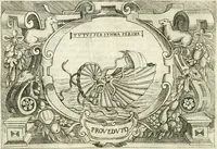An illustration from Ragionamento di Lvca Contile sopra la proprietà delle imprese : con le particolari de gli academici Affidati et con le interpretationi et croniche (1574)