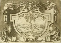 An illustration from Ragionamento di Lvca Contile sopra la proprietà delle imprese : con le particolari de gli academici Affidati et con le interpretationi et croniche (1574)