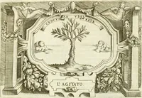 An illustration from Ragionamento di Lvca Contile sopra la proprietà delle imprese : con le particolari de gli academici Affidati et con le interpretationi et croniche (1574)