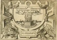An illustration from Ragionamento di Lvca Contile sopra la proprietà delle imprese : con le particolari de gli academici Affidati et con le interpretationi et croniche (1574)