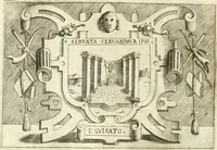 An illustration from Ragionamento di Lvca Contile sopra la proprietà delle imprese : con le particolari de gli academici Affidati et con le interpretationi et croniche (1574)