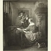 An illustration from A catalogue raisonné of the works of the most eminent Dutch, Flemish, and French painters; in which is included a short biographical notice of the artists, with a copious description of their principal pictures; a statement of the prices at which such pictures have been sold at public sales on the continent and in England; a reference to the galleries and private collections, in which a large portion are at present; and the names of the artists by whom they have been engraved; to which is added, a brief notice of the scholars & imitators of the great masters of the above schools: (1829)