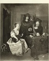 An illustration from A catalogue raisonné of the works of the most eminent Dutch, Flemish, and French painters; in which is included a short biographical notice of the artists, with a copious description of their principal pictures; a statement of the prices at which such pictures have been sold at public sales on the continent and in England; a reference to the galleries and private collections, in which a large portion are at present; and the names of the artists by whom they have been engraved; to which is added, a brief notice of the scholars & imitators of the great masters of the above schools: (1829)
