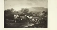 An illustration from A catalogue raisonné of the works of the most eminent Dutch, Flemish, and French painters; in which is included a short biographical notice of the artists, with a copious description of their principal pictures; a statement of the prices at which such pictures have been sold at public sales on the continent and in England; a reference to the galleries and private collections, in which a large portion are at present; and the names of the artists by whom they have been engraved; to which is added, a brief notice of the scholars & imitators of the great masters of the above schools: (1829)