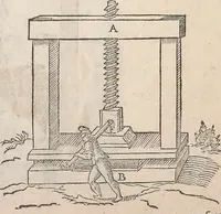 An illustration from Les raisons des forces mouuantes auec diuerses machines tant vtilles que plaisantes : aus quelles sont adioints plusieurs desseings de grotes et fontaines (1615)