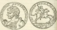 An illustration from Raphaelis Fabretti Gasparis F. Vrbinatis De columna Traiani syntagma : accesserunt explicatio veteris tabellae anaglyphae Homer Iliadem atque ex Stesichoro, Arctino et Lesche Ilii excidium continentis & emissarii lacus Fucini descriptio (1683)