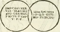 Picture 139 of 250 from Raphaelis Fabretti Gasparis F. Vrbinatis De columna Traiani syntagma : accesserunt explicatio veteris tabellae anaglyphae Homer Iliadem atque ex Stesichoro, Arctino et Lesche Ilii excidium continentis & emissarii lacus Fucini descriptio (1683), leaf 313