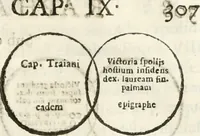 Picture 143 of 250 from Raphaelis Fabretti Gasparis F. Vrbinatis De columna Traiani syntagma : accesserunt explicatio veteris tabellae anaglyphae Homer Iliadem atque ex Stesichoro, Arctino et Lesche Ilii excidium continentis & emissarii lacus Fucini descriptio (1683), leaf 314