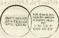 Picture 145 of 250 from Raphaelis Fabretti Gasparis F. Vrbinatis De columna Traiani syntagma : accesserunt explicatio veteris tabellae anaglyphae Homer Iliadem atque ex Stesichoro, Arctino et Lesche Ilii excidium continentis & emissarii lacus Fucini descriptio (1683), leaf 314