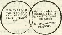 Picture 163 of 250 from Raphaelis Fabretti Gasparis F. Vrbinatis De columna Traiani syntagma : accesserunt explicatio veteris tabellae anaglyphae Homer Iliadem atque ex Stesichoro, Arctino et Lesche Ilii excidium continentis & emissarii lacus Fucini descriptio (1683), leaf 317