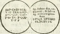 Picture 176 of 250 from Raphaelis Fabretti Gasparis F. Vrbinatis De columna Traiani syntagma : accesserunt explicatio veteris tabellae anaglyphae Homer Iliadem atque ex Stesichoro, Arctino et Lesche Ilii excidium continentis & emissarii lacus Fucini descriptio (1683), leaf 318