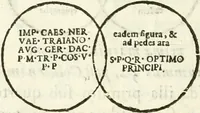 Picture 183 of 250 from Raphaelis Fabretti Gasparis F. Vrbinatis De columna Traiani syntagma : accesserunt explicatio veteris tabellae anaglyphae Homer Iliadem atque ex Stesichoro, Arctino et Lesche Ilii excidium continentis & emissarii lacus Fucini descriptio (1683), leaf 319