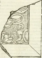 An illustration from Raphaelis Fabretti Gasparis F. Vrbinatis De columna Traiani syntagma : accesserunt explicatio veteris tabellae anaglyphae Homer Iliadem atque ex Stesichoro, Arctino et Lesche Ilii excidium continentis & emissarii lacus Fucini descriptio (1683)