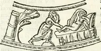 An illustration from Raphaelis Fabretti Gasparis F. Vrbinatis De columna Traiani syntagma : accesserunt explicatio veteris tabellae anaglyphae Homer Iliadem atque ex Stesichoro, Arctino et Lesche Ilii excidium continentis & emissarii lacus Fucini descriptio (1683)
