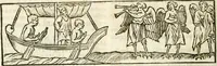 An illustration from Raphaelis Fabretti Gasparis F. Vrbinatis De columna Traiani syntagma : accesserunt explicatio veteris tabellae anaglyphae Homer Iliadem atque ex Stesichoro, Arctino et Lesche Ilii excidium continentis & emissarii lacus Fucini descriptio (1683)