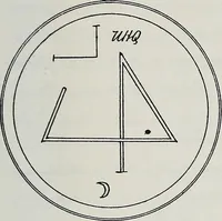 An illustration from Raphael's ancient manuscript of talismanic magic, containing nearly one hundred rare talismanic diagrams, seals of spirits, charms, magical squares, and pentacles for orations and invocation of elementary spirits, and the magical ritual of their conjuration. Explaining their influence and hidden powers. Recondite wisdom, by Raphael (1916)
