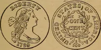 Picture 107 of 156 from The rare coins of America, England, Ireland, Scotland, France, Germany, and Spain ... a complete list of and prices paid for rare American ... coins, fractional currency, colonial, continental and Confederate paper money; a list of all counterfeit U. S. Treasury and national bank notes and Canadian banks notes, and how to detect them; the market value of all nations' coins and bank notes in U.S. money; a list of and prices paid for rare English, Irish, Scotch, French, German and Spanish coins. Illustrated with about 150 cuts (1889), leaf 110