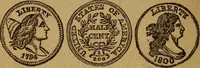 Picture 118 of 156 from The rare coins of America, England, Ireland, Scotland, France, Germany, and Spain ... a complete list of and prices paid for rare American ... coins, fractional currency, colonial, continental and Confederate paper money; a list of all counterfeit U. S. Treasury and national bank notes and Canadian banks notes, and how to detect them; the market value of all nations' coins and bank notes in U.S. money; a list of and prices paid for rare English, Irish, Scotch, French, German and Spanish coins. Illustrated with about 150 cuts (1889), leaf 119