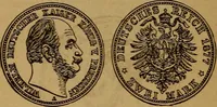 An illustration from The rare coins of America, England, Ireland, Scotland, France, Germany, and Spain ... a complete list of and prices paid for rare American ... coins, fractional currency, colonial, continental and Confederate paper money; a list of all counterfeit U. S. Treasury and national bank notes and Canadian banks notes, and how to detect them; the market value of all nations' coins and bank notes in U.S. money; a list of and prices paid for rare English, Irish, Scotch, French, German and Spanish coins. Illustrated with about 150 cuts (1889)