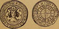 An illustration from The rare coins of America, England, Ireland, Scotland, France, Germany, and Spain ... a complete list of and prices paid for rare American ... coins, fractional currency, colonial, continental and Confederate paper money; a list of all counterfeit U. S. Treasury and national bank notes and Canadian banks notes, and how to detect them; the market value of all nations' coins and bank notes in U.S. money; a list of and prices paid for rare English, Irish, Scotch, French, German and Spanish coins. Illustrated with about 150 cuts (1889)