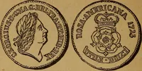 An illustration from The rare coins of America, England, Ireland, Scotland, France, Germany, and Spain ... a complete list of and prices paid for rare American ... coins, fractional currency, colonial, continental and Confederate paper money; a list of all counterfeit U. S. Treasury and national bank notes and Canadian banks notes, and how to detect them; the market value of all nations' coins and bank notes in U.S. money; a list of and prices paid for rare English, Irish, Scotch, French, German and Spanish coins. Illustrated with about 150 cuts (1889)