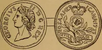 Picture 20 of 156 from The rare coins of America, England, Ireland, Scotland, France, Germany, and Spain ... a complete list of and prices paid for rare American ... coins, fractional currency, colonial, continental and Confederate paper money; a list of all counterfeit U. S. Treasury and national bank notes and Canadian banks notes, and how to detect them; the market value of all nations' coins and bank notes in U.S. money; a list of and prices paid for rare English, Irish, Scotch, French, German and Spanish coins. Illustrated with about 150 cuts (1889), leaf 32