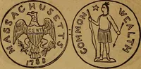 An illustration from The rare coins of America, England, Ireland, Scotland, France, Germany, and Spain ... a complete list of and prices paid for rare American ... coins, fractional currency, colonial, continental and Confederate paper money; a list of all counterfeit U. S. Treasury and national bank notes and Canadian banks notes, and how to detect them; the market value of all nations' coins and bank notes in U.S. money; a list of and prices paid for rare English, Irish, Scotch, French, German and Spanish coins. Illustrated with about 150 cuts (1889)