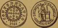 An illustration from The rare coins of America, England, Ireland, Scotland, France, Germany, and Spain ... a complete list of and prices paid for rare American ... coins, fractional currency, colonial, continental and Confederate paper money; a list of all counterfeit U. S. Treasury and national bank notes and Canadian banks notes, and how to detect them; the market value of all nations' coins and bank notes in U.S. money; a list of and prices paid for rare English, Irish, Scotch, French, German and Spanish coins. Illustrated with about 150 cuts (1889)